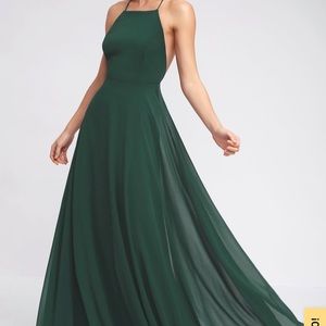 Green bridesmaid long maxi dress